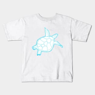 Swimming light blue turtle Kids T-Shirt